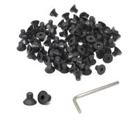 iexcell 100 Pcs 1/4-20 x 3/8" Alloy Steel 10.9 Grade Hex Socket Flat Head Cap Screws Bolts, Black Oxide Finish, with Hex Key Spanner