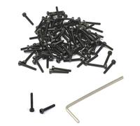 iexcell 100 Pcs M2 x 14mm Thread Pitch 0.4 mm Alloy Steel 12.9 Grade Hex Socket Head Cap Screws Bolts Kit, Black Oxide Finish