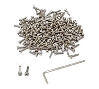 iexcell 100 Pcs M2 x 8mm Thread Pitch 0.4 mm Stainless Steel 304 Hex Socket Head Cap Screws Bolts, Bright Finish, with Hex Key Spanner