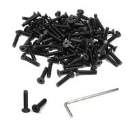 iexcell 100 Pcs M4 x 20mm Thread Pitch 0.7 mm Alloy Steel 12.9 Grade Hex Socket Flat Head Cap Screws Bolts Kit for Screw Fix, Black Oxide Finish