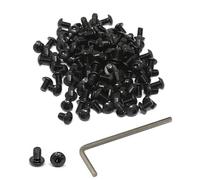 iexcell 100 Pcs M4 x 6 Thread Pitch 0.7 mm Alloy Steel 12.9 Grade Hex Socket Button Head Cap Screws Bolts Kit, Black Oxide Finish