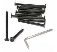 iexcell 15 Pcs M6 x 75mm Thread Pitch 1 mm Stainless Steel 304 Hex Socket Flat Head Cap Screws Furniture Screws Bolts Kit, Head Edge Chamfered, Black Oxide Finish