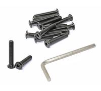 iexcell 15 Pcs M8 x 45mm Thread Pitch 1.25 mm Stainless Steel 304 Hex Socket Flat Head Cap Screws Furniture Screws Bolts Kit, Head Edge Chamfered, Black Oxide Finish