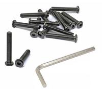 iexcell 15 Pcs M8 x 50mm Thread Pitch 1.25 mm Stainless Steel 304 Hex Socket Flat Head Cap Screws Furniture Screws Bolts Kit, Head Edge Chamfered, Black Oxide Finish