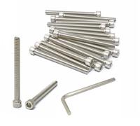 iexcell 20 Pcs 1/4-20 x 2-3/4" Stainless Steel 304 Hex Socket Head Cap Screws Bolts, Bright Finish, with Hex Key Spanner