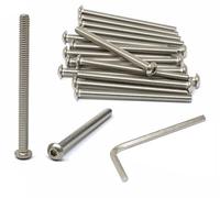 iexcell 20 Pcs 1/4-20 x 3 Hex Socket Button Head Cap Screws Bolts, with Hex Key Spanner