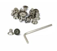 iexcell 20 Pcs M10 x 14mm Thread Pitch 1.5 mm Stainless Steel 304 Hex Socket Flat Head Cap Screws Bolts Kit