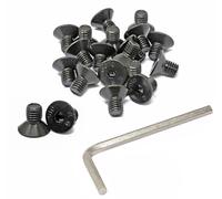 iexcell 20 Pcs M10 x 16mm Thread Pitch 1.5 mm Alloy Steel 10.9 Grade Hex Socket Flat Head Cap Screws Bolts Kit, Black Oxide Finish
