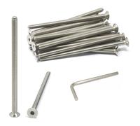 iexcell 20 Pcs M5 x 90mm Thread Pitch 0.8 mm Stainless Steel 304 Hex Socket Flat Head Cap Screws Bolts Kit
