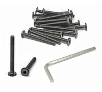 iexcell 20 Pcs M6 x 55mm Thread Pitch 1 mm Stainless Steel 304 Hex Socket Flat Head Cap Screws Furniture Screws Bolts Kit, Head Edge Chamfered, Black Oxide Finish