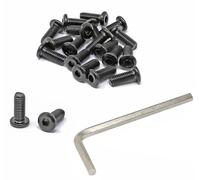 iexcell 20 Pcs M8 x 20mm Thread Pitch 1.25 mm Stainless Steel 304 Hex Socket Flat Head Cap Screws Furniture Screws Bolts Kit, Head Edge Chamfered, Black Oxide Finish