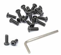 iexcell 20 Pcs M8 x 22mm Thread Pitch 1.25 mm Stainless Steel 304 Hex Socket Flat Head Cap Screws Furniture Screws Bolts Kit, Head Edge Chamfered, Black Oxide Finish
