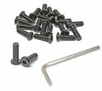 iexcell 20 Pcs M8 x 25mm Thread Pitch 1.25 mm Stainless Steel 304 Hex Socket Flat Head Cap Screws Furniture Screws Bolts Kit, Head Edge Chamfered, Black Oxide Finish