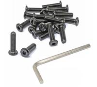 iexcell 20 Pcs M8 x 30mm Thread Pitch 1.25 mm Stainless Steel 304 Hex Socket Flat Head Cap Screws Furniture Screws Bolts Kit, Head Edge Chamfered, Black Oxide Finish