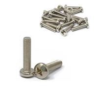 iexcell 20 Pcs M8 x 34mm Thread Pitch 1.25 mm Stainless Steel 304 Phillips Drive Pan Head Screws Bolts, Bright Finish