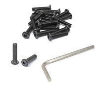 iexcell 20 Pcs M8 x 35mm Thread Pitch 1.25 mm Stainless Steel 304 Hex Socket Flat Head Cap Screws Furniture Screws Bolts Kit, Head Edge Chamfered, Black Oxide Finish