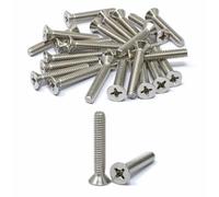 iexcell 25 Pcs 1/4-20 x 1-1/2" Stainless Steel 304 Phillips Drive Flat Head Countersunk Screws Bolts Kit