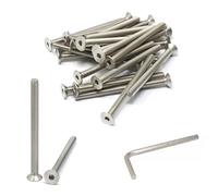 iexcell 25 Pcs M5 x 65mm Thread Pitch 0.8 mm Stainless Steel 304 Hex Socket Flat Head Cap Screws Bolts Kit