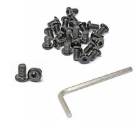 iexcell 25 Pcs M8 x 12mm Thread Pitch 1.25 mm Stainless Steel 304 Hex Socket Flat Head Cap Screws Furniture Screws Bolts Kit, Head Edge Chamfered, Black Oxide Finish