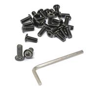 iexcell 25 Pcs M8 x 18mm Thread Pitch 1.25 mm Stainless Steel 304 Hex Socket Flat Head Cap Screws Furniture Screws Bolts Kit, Head Edge Chamfered, Black Oxide Finish