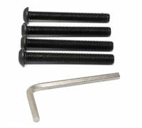 iexcell 4 Pcs M12 x 100mm Thread Pitch 1.75 mm Alloy Steel 12.9 Grade Hex Socket Button Head Cap Screws Bolts Kit, Black Oxide Finish