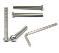 iexcell 4 Pcs M12 x 100mm Thread Pitch 1.75 mm Stainless Steel 304 Hex Socket Button Head Cap Screws Bolts Kit