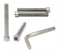 iexcell 4 Pcs M12 x 100mm Thread Pitch 1.75 mm Stainless Steel 304 Hex Socket Head Cap Screws Bolts Kit