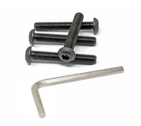 iexcell 4 Pcs M12 x 75mm Thread Pitch 1.75 mm Alloy Steel 12.9 Grade Hex Socket Button Head Cap Screws Bolts Kit, Black Oxide Finish