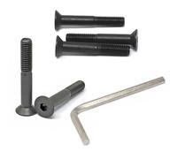 iexcell 4 Pcs M12 x 80mm Partially Threaded Thread Pitch 1.75 mm Alloy Steel 10.9 Grade Hex Socket Flat Head Cap Screws Bolts Kit, Black Oxide Finish