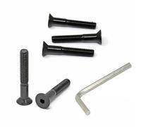 iexcell 5 Pcs 3/8-16 x 2-1/2" Partially Threaded Alloy Steel 10.9 Grade Hex Socket Flat Head Cap Screws Bolts Kit, Black Oxide Finish