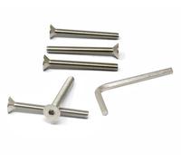 iexcell 5 Pcs 3/8-16 x 3-1/2" Stainless Steel 304 Hex Socket Flat Head Cap Screws Bolts Kit