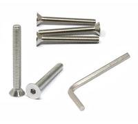 iexcell 5 Pcs 3/8-16 x 3-1/4" Stainless Steel 304 Hex Socket Flat Head Cap Screws Bolts Kit