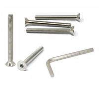 iexcell 5 Pcs 3/8-16 x 3-3/4" Stainless Steel 304 Hex Socket Flat Head Cap Screws Bolts Kit