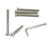 iexcell 5 Pcs 3/8-16 x 4 Stainless Steel 304 Hex Socket Flat Head Cap Screws Bolts Kit