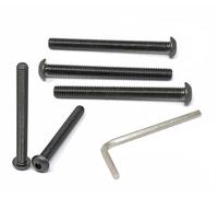 iexcell 5 Pcs M10 x 100mm Thread Pitch 1.5 mm Alloy Steel 12.9 Grade Hex Socket Button Head Cap Screws Bolts Kit, Black Oxide Finish