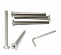 iexcell 5 Pcs M10 x 115mm Thread Pitch 1.5 mm Stainless Steel 304 Hex Socket Flat Head Cap Screws Bolts Kit