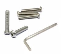 iexcell 5 Pcs M10 x 55mm Thread Pitch 1.5 mm Stainless Steel 304 Hex Socket Button Head Cap Screws Bolts Kit