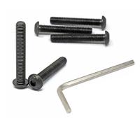 iexcell 5 Pcs M10 x 65mm Thread Pitch 1.5 mm Alloy Steel 10.9 Grade Hex Socket Button Head Cap Screws Bolts Kit, Black Oxide Finish