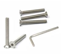 iexcell 5 Pcs M10 x 85mm Thread Pitch 1.5 mm Stainless Steel 304 Hex Socket Flat Head Cap Screws Bolts Kit