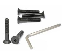 iexcell 5 Pcs M12 x 70mm Partially Threaded Thread Pitch 1.75 mm Alloy Steel 12.9 Grade Hex Socket Flat Head Cap Screws Bolts Kit, Black Oxide Finish