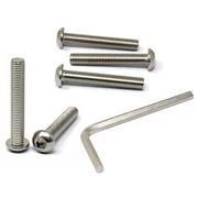 iexcell 5 Pcs M12 x 75mm Thread Pitch 1.75 mm Stainless Steel 304 Hex Socket Button Head Cap Screws Bolts Kit