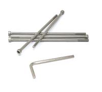 iexcell 5 Pcs M6 x 170mm Partially Threaded Thread Pitch 1 mm Stainless Steel 304 Hex Socket Head Cap Screws Bolts Kit