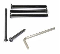 iexcell 5 Pcs M8 x 100mm Thread Pitch 1.25 mm Stainless Steel 304 Hex Socket Flat Head Cap Screws Furniture Screws Bolts Kit, Head Edge Chamfered, Black Oxide Finish