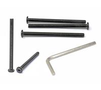 iexcell 5 Pcs M8 x 110mm Thread Pitch 1.25 mm Stainless Steel 304 Hex Socket Flat Head Cap Screws Furniture Screws Bolts Kit, Head Edge Chamfered, Black Oxide Finish