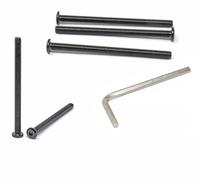 iexcell 5 Pcs M8 x 115mm Thread Pitch 1.25 mm Stainless Steel 304 Hex Socket Flat Head Cap Screws Furniture Screws Bolts Kit, Head Edge Chamfered, Black Oxide Finish