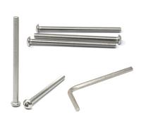 iexcell 5 Pcs M8 x 120mm Thread Pitch 1.25 mm Stainless Steel 304 Hex Socket Button Head Cap Screws Bolts Kit