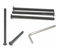 iexcell 5 Pcs M8 x 125mm Thread Pitch 1.25 mm Stainless Steel 304 Hex Socket Flat Head Cap Screws Furniture Screws Bolts Kit, Head Edge Chamfered, Black Oxide Finish