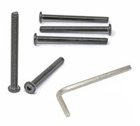 iexcell 5 Pcs M8 x 85mm Thread Pitch 1.25 mm Stainless Steel 304 Hex Socket Flat Head Cap Screws Furniture Screws Bolts Kit, Head Edge Chamfered, Black Oxide Finish