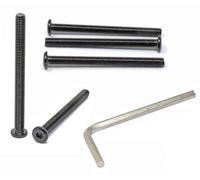 iexcell 5 Pcs M8 x 95mm Thread Pitch 1.25 mm Stainless Steel 304 Hex Socket Flat Head Cap Screws Furniture Screws Bolts Kit, Head Edge Chamfered, Black Oxide Finish