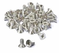 iexcell 50 Pcs 1/4-20 x 1/2" Stainless Steel 304 Phillips Drive Flat Head Countersunk Screws Bolts Kit